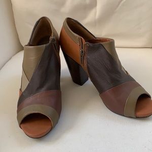 Lucky Brand Leather Peep Toe Booties